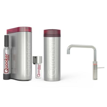 Quooker Fusion Square | PRO3 | CUBE + Filter | verchromt glänzend | sofort-Kochend-Wasserhahn