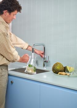 Quooker Flex Square | PRO3 | verchromt glänzend | sofort-Kochend-Wasserhahn