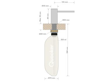 Preview: Quooker Nordic Seifenspender | Voll-Edelstahl | Lang (Auslauf 103 mm)
