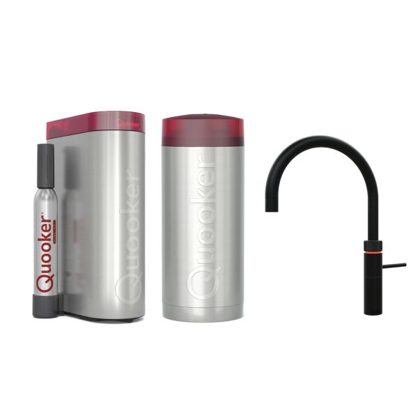 Quooker Fusion Round | Reservoirs COMBI | CUBE | schwarz | sofort-Kochend-Wasserhahn