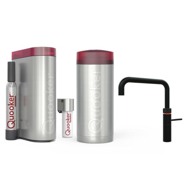 Quooker Fusion Square | COMBI | CUBE + Filter | schwarz | sofort-Kochend-Wasserhahn