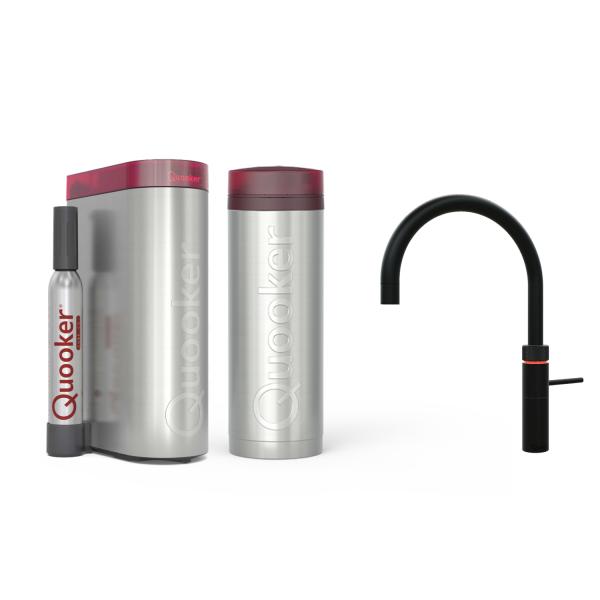 Quooker Fusion Round | Reservoirs PRO3 | CUBE | schwarz | sofort-Kochend-Wasserhahn