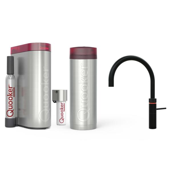 Quooker Fusion Round | Reservoirs PRO3 | CUBE & Filter | schwarz | sofort-Kochend-Wasserhahn