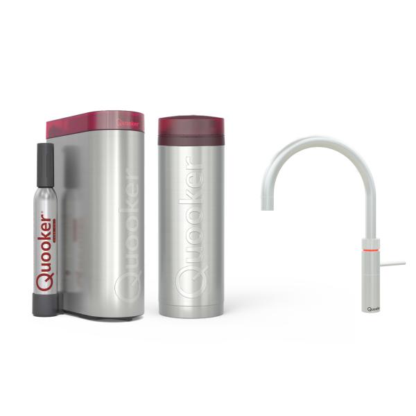 Quooker Fusion Round | Reservoirs PRO3 | CUBE | Voll-Edelstahl | sofort-Kochend-Wasserhahn